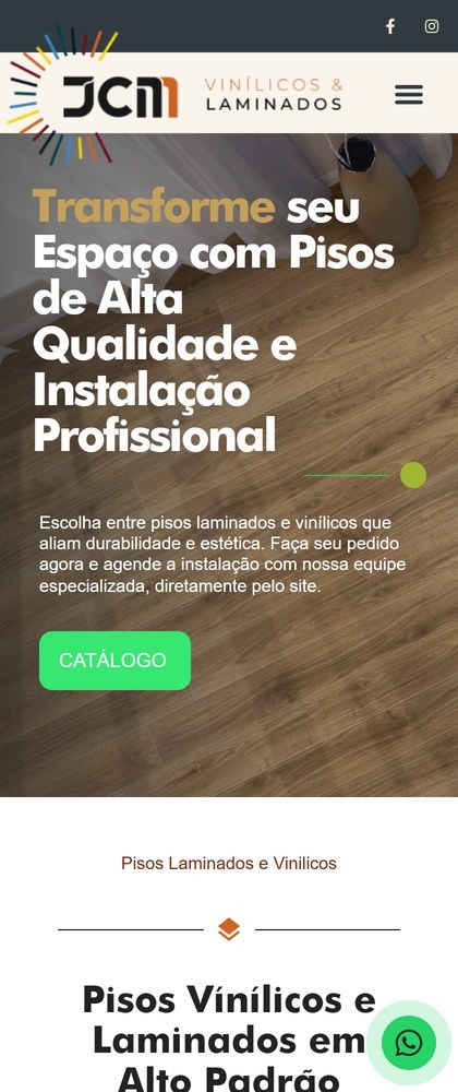 Site JCM Vinílicos e Laminados no celular