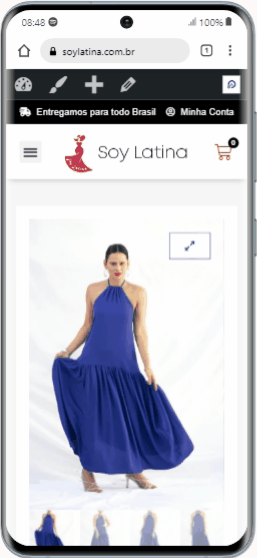 Soy Latina mockup mobile captura de tela do site