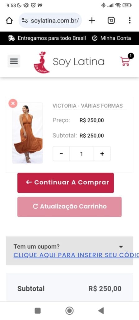 Soy Latina mockup mobile site