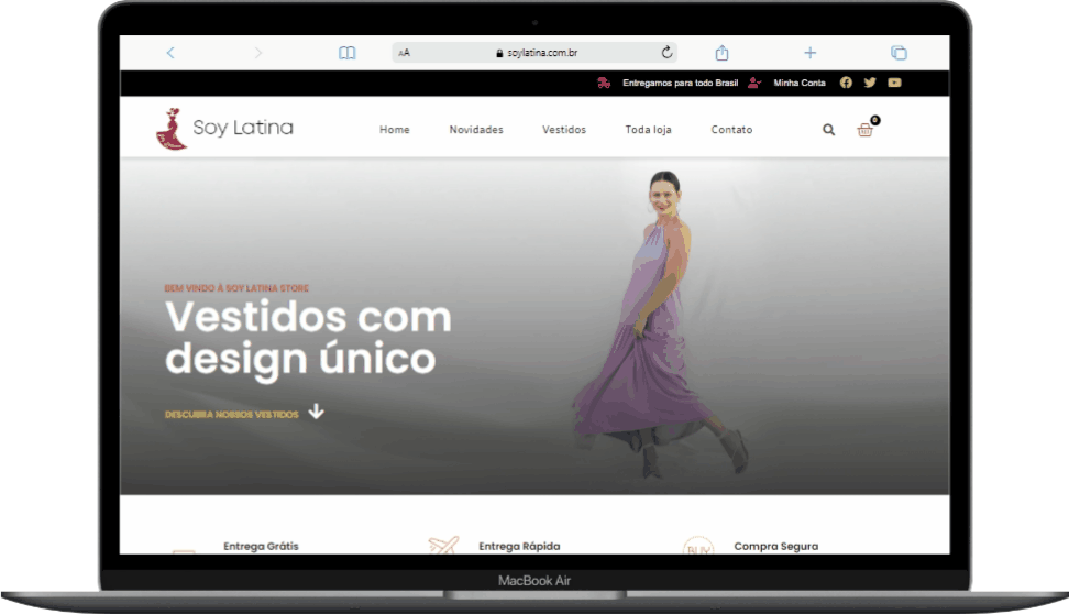 Soy Latina mockup mobile captura de tela do site