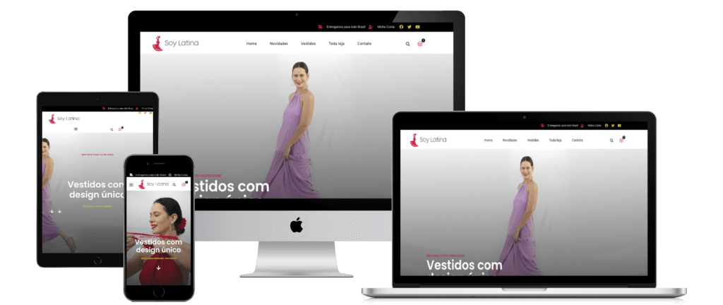 Soy Latina mockup mobile captura de tela do site